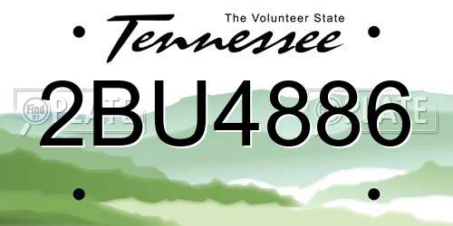 2BU4886 Tennessee License Plate