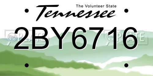 2BY6716 Tennessee License Plate