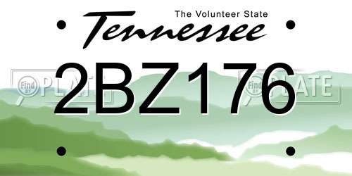 2BZ176 Tennessee License Plate