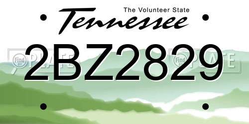 2BZ2829 Tennessee License Plate