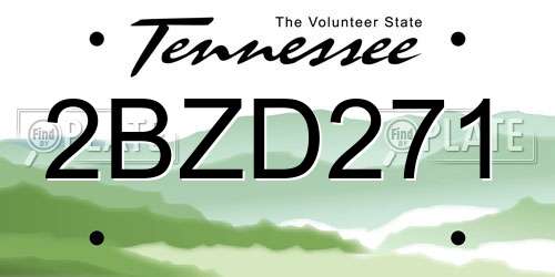 2BZD271 Tennessee License Plate