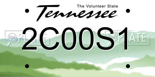 2C00S1 Tennessee License Plate