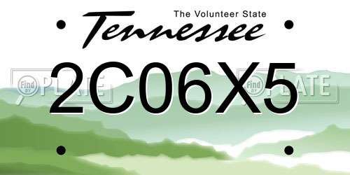 2C06X5 Tennessee License Plate