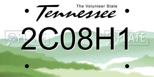 2C08H1 Tennessee License Plate