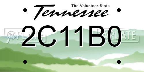 2C11B0 Tennessee License Plate