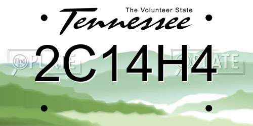 2C14H4 Tennessee License Plate