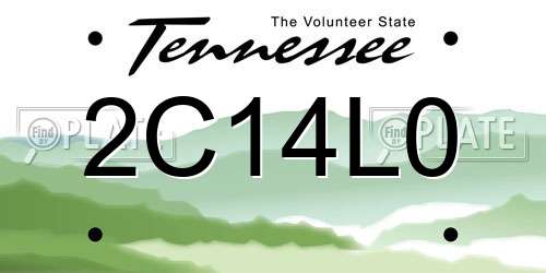 2C14L0 Tennessee License Plate