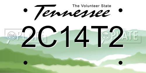 2C14T2 Tennessee License Plate