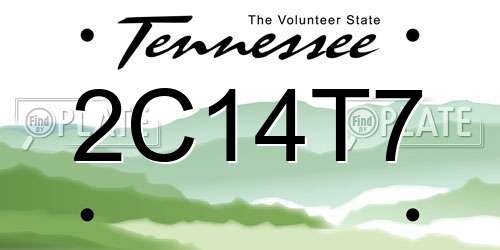 2C14T7 Tennessee License Plate
