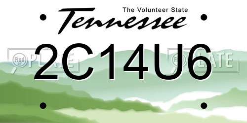 2C14U6 Tennessee License Plate