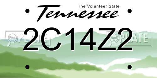 2C14Z2 Tennessee License Plate