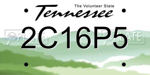 2C16P5 Tennessee License Plate