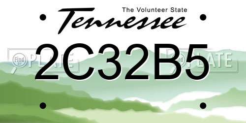 2C32B5 Tennessee License Plate