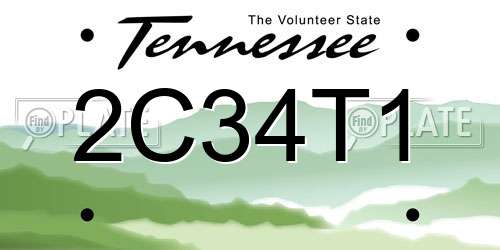 2C34T1 Tennessee License Plate