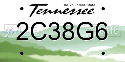 2C38G6 Tennessee License Plate