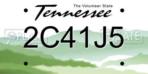 2C41J5 Tennessee License Plate