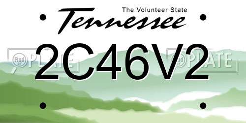 2C46V2 Tennessee License Plate