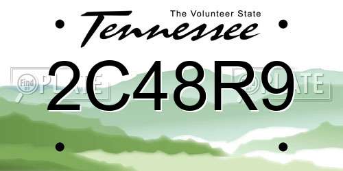 2C48R9 Tennessee License Plate