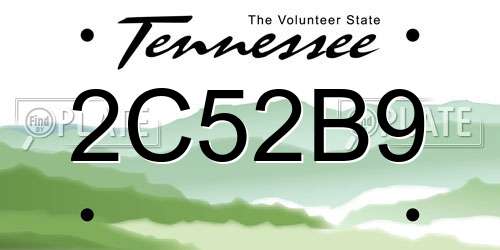 2C52B9 Tennessee License Plate