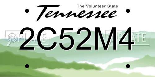 2C52M4 Tennessee License Plate