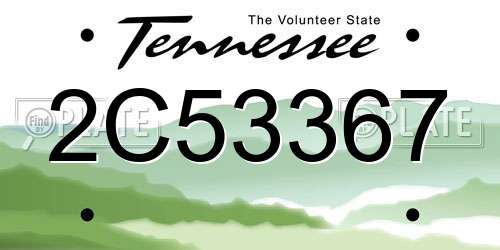 2C53367 Tennessee License Plate