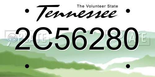 2C56280 Tennessee License Plate