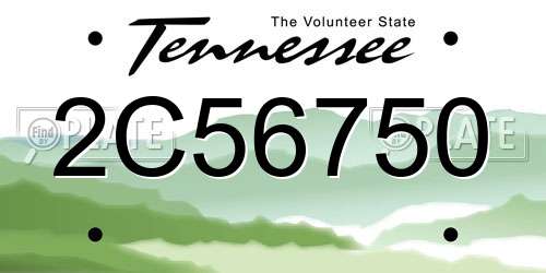 2C56750 Tennessee License Plate