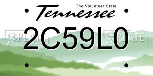 2C59L0 Tennessee License Plate