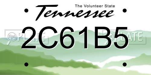 2C61B5 Tennessee License Plate