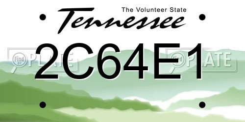 2C64E1 Tennessee License Plate
