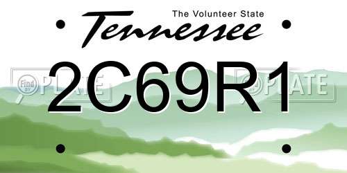 2C69R1 Tennessee License Plate
