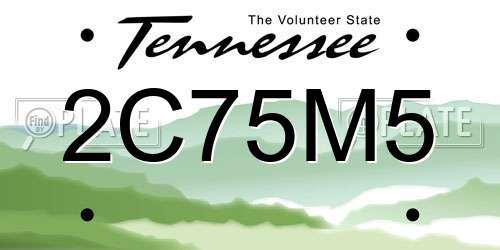 2C75M5 Tennessee License Plate