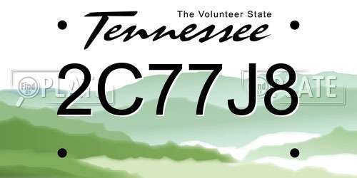 2C77J8 Tennessee License Plate