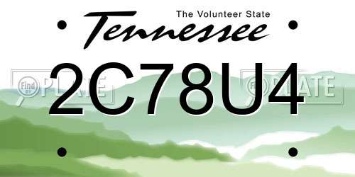 2C78U4 Tennessee License Plate