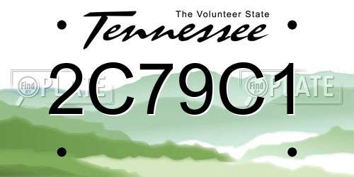 2C79C1 Tennessee License Plate