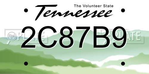 2C87B9 Tennessee License Plate