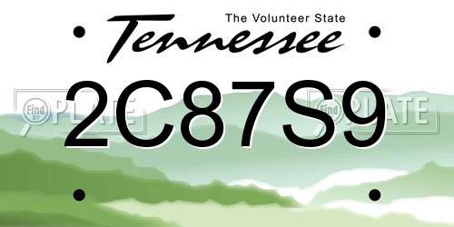 2C87S9 Tennessee License Plate