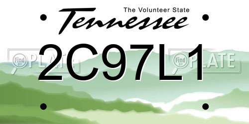 2C97L1 Tennessee License Plate