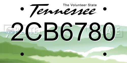 2CB6780 Tennessee License Plate