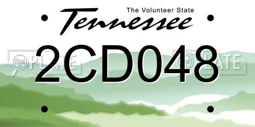 2CD048 Tennessee License Plate