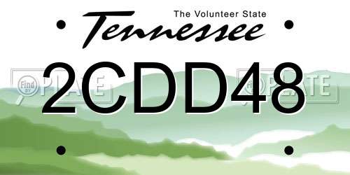2CDD48 Tennessee License Plate
