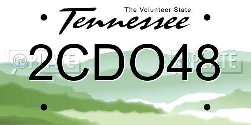 2CDO48 Tennessee License Plate
