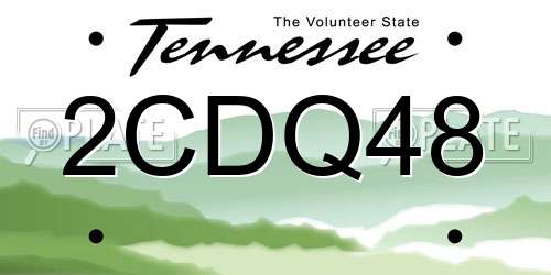 2CDQ48 Tennessee License Plate
