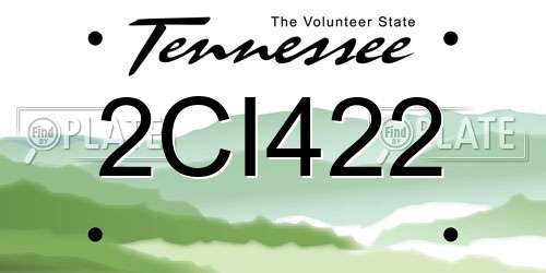 2CI422 Tennessee License Plate