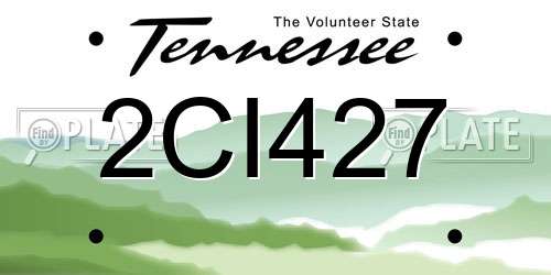 2CI427 Tennessee License Plate