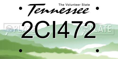 2CI472 Tennessee License Plate