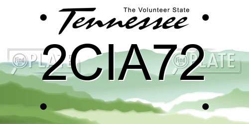 2CIA72 Tennessee License Plate