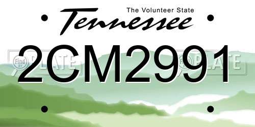2CM2991 Tennessee License Plate