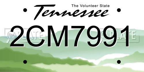 2CM7991 Tennessee License Plate