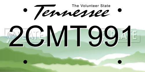2CMT991 Tennessee License Plate